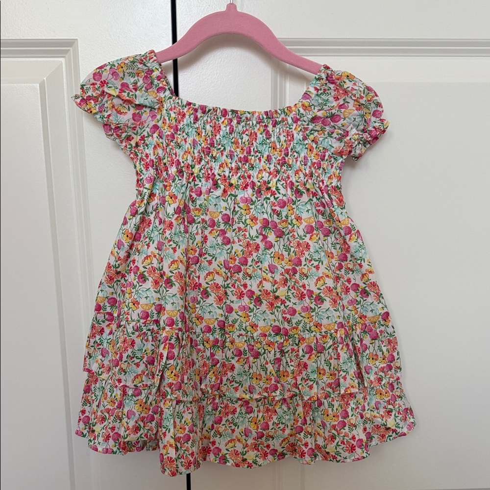 Janie & Jack Floral Baby Dress with Ruffled Sleeves